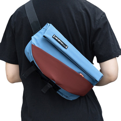 Fashion Color Chest Bag Men's Backpack One Shoulder Messenger Bag Large Capacity Wear-Resisting Sports Messenger Chest Bag 