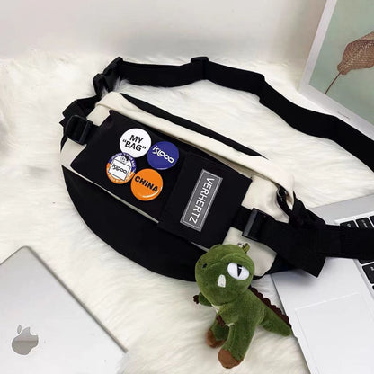 Ins trendy brand chest bag men's casual Japanese one-shoulder small backpack female student trend Messenger bag 2022 new waist bag 