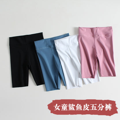 Children's pants summer girls shark pants leggings children's barbie pants baby shorts five-point safety pants thin section pants 