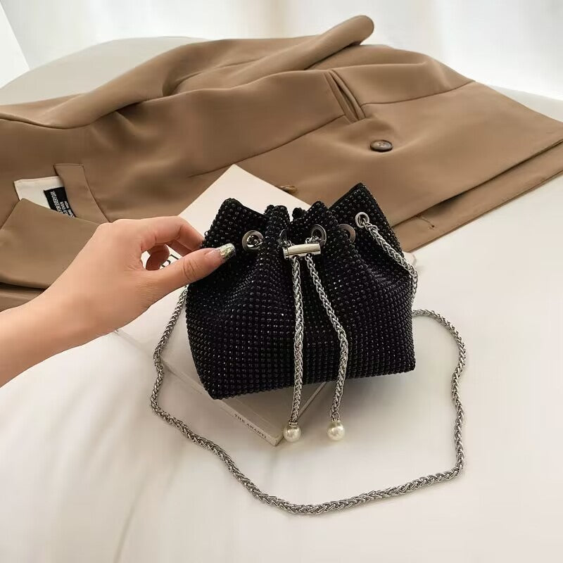 Summer small bag women 2023 new trendy diamond bag chain full of diamond bucket bag niche fashion trend Messenger bag 