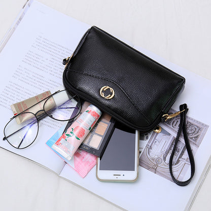 New Ladies Small Bag Korean Mini Messenger Bag Simple Fashion Clutch Shoulder Bag Litchi Pattern Shell Female Bag 