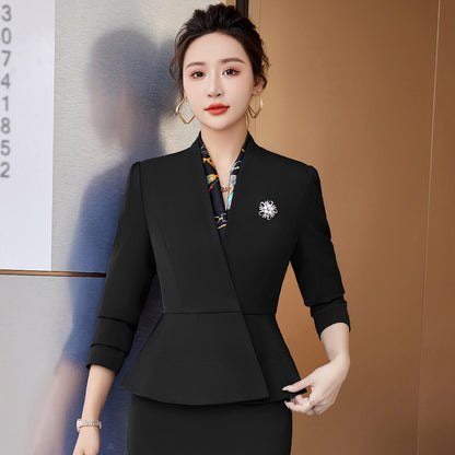 Professional suit female skirt suit white suit jacket suit fashion 4S business formal dress female beautician overalls 