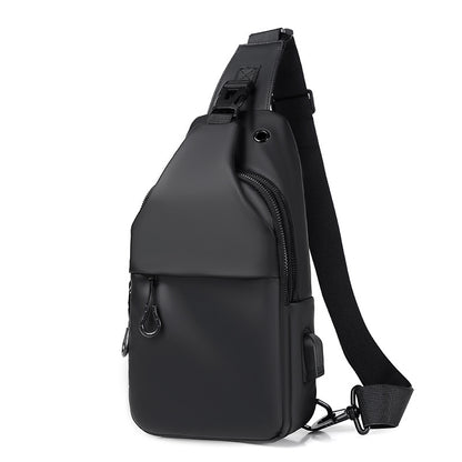 USB Charging Port Shoulder Bag Men's Tide Bag Messenger Bag Casual Sports Large Capacity Chest Bag Diagonal Hanging Bag Boys 