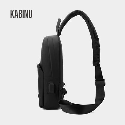 Kabinu new chest bag bag film business casual shoulder bag lightweight mobile phone bag usb student crossbody bag 