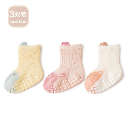 Summer thin baby socks baby floor socks non-slip toddler thin socks boneless loose mesh socks Class A 