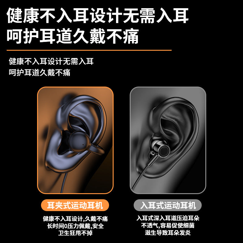 New ear clip type hanging neck bluetooth headset digital display not in ear wireless bluetooth sports clip ear earphone super long battery life 