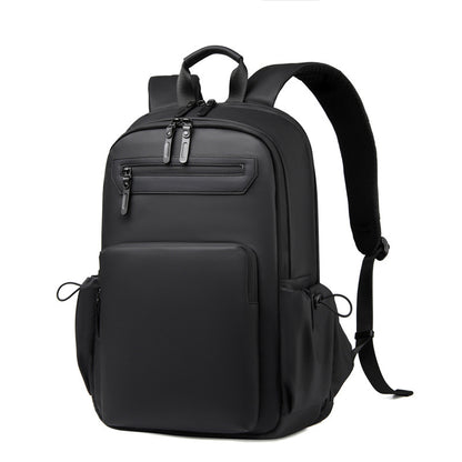 New high-end backpack business simple men's backpack PU three-dimensional casual commuter computer bag 15.6 inches 