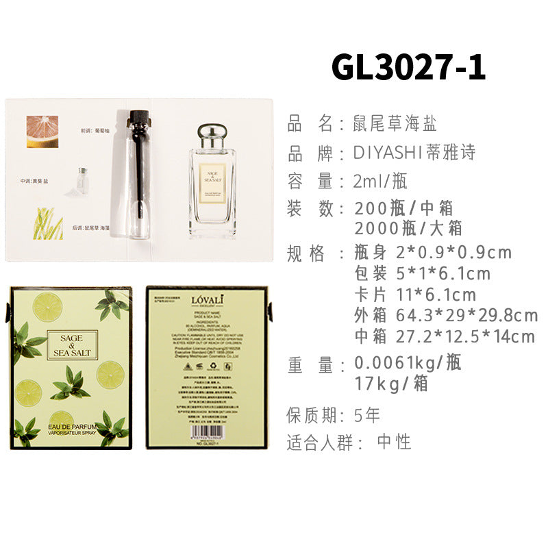 Vietnamese perfume sample Nair perfume women's perfume men's perfume wholesale card perfume q version trial pack 2 