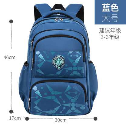 2023 Explosive Style Spine Protector Breathable Printing Waterproof Large Capacity Korean Leisure School Bags for Boys and Children Primary School Students Wholesale 