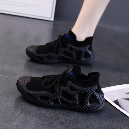 Flying knitted socks shoes female lazy slip on coconut shoes 2023 new fashion trendy shoes breathable sports casual shoes 