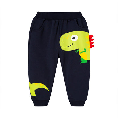 2024 new Korean version children's autumn casual trousers cartoon sports trousers boys knitted sweatpants one piece delivery 