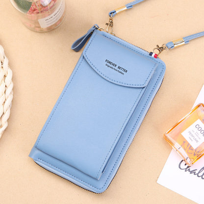 2022 New Mobile Phone Bag Korean Style Fashion Large Capacity Double Wall Wallet Multi-Function Ladies Messenger Bag 