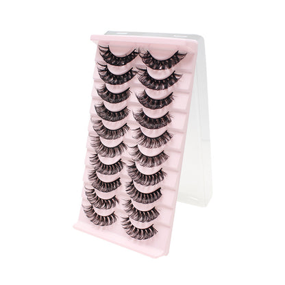 dingsen cross-border supply 10 pairs of mixed false eyelashes DD curling European and American thick eyelashes mixed eyelashes 