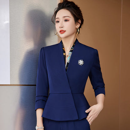 Professional suit female skirt suit white suit jacket suit fashion 4S business formal dress female beautician overalls 