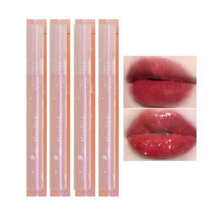 Maxfine water light beautiful lip gloss moisturizing lip glaze lasting whitening jelly glass mirror lip gloss wholesale 