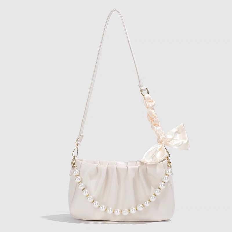 Pearl fold cloud armpit bag niche bag female 2022 new summer all-match one-shoulder Messenger bag 