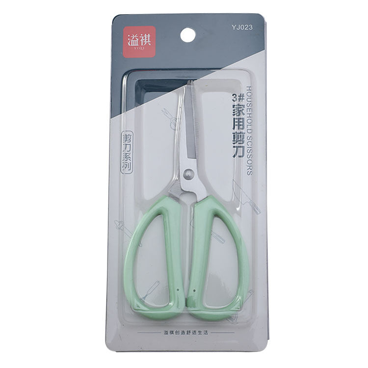 YJ023 stainless steel scissors red handle No. 3 handmade office household scissors soft handle civilian scissors art office scissors 