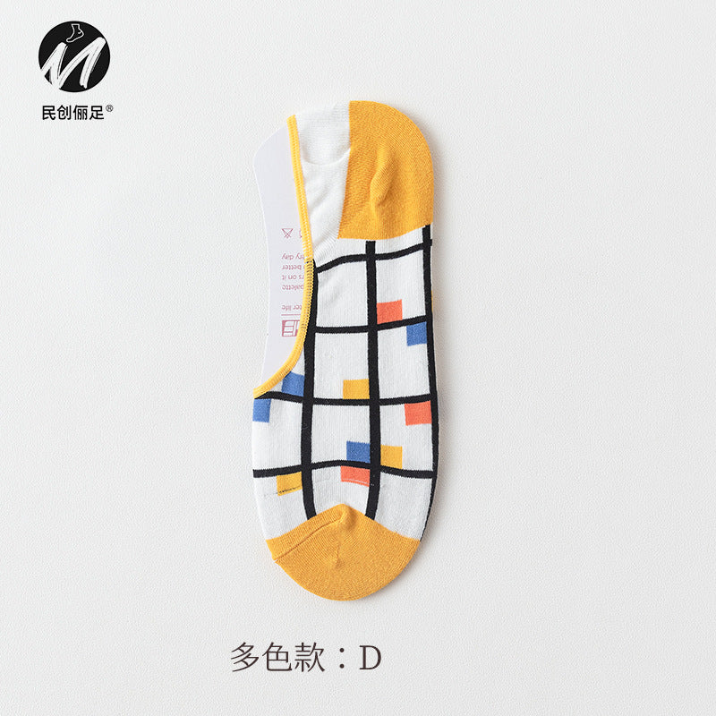 Invisible socks women's non-slip and shallow mouth spring and summer thin cotton Japanese summer women's socks boat socks women 