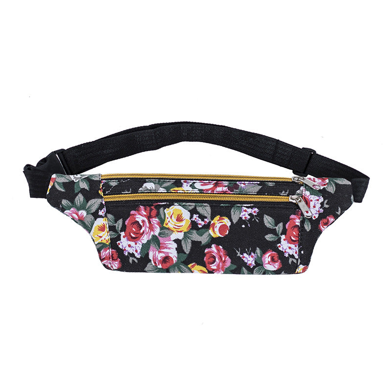 2022 New Fashion Waist Bag Women’s Fashion Sports Running Equipment Outdoor Flower Bag Cashier Wallet Casual 