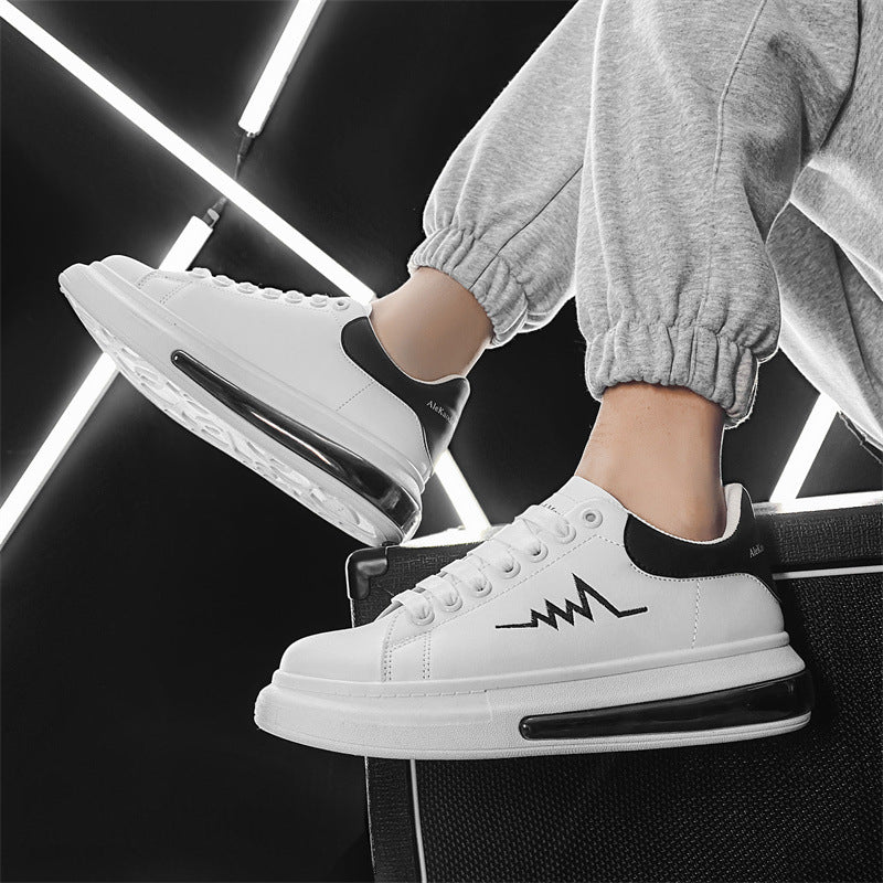 Air cushion white shoes men's 2022 spring new all-match men's sneakers students thick bottom increase trend 8903 