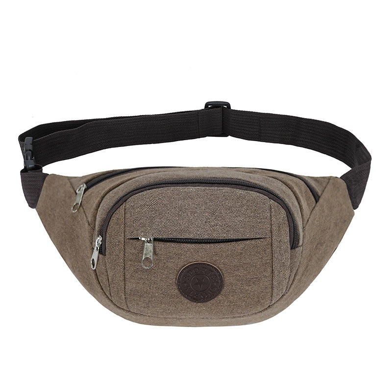 Waist bag unisex courier business cashier coin purse canvas large capacity multi-layer bag