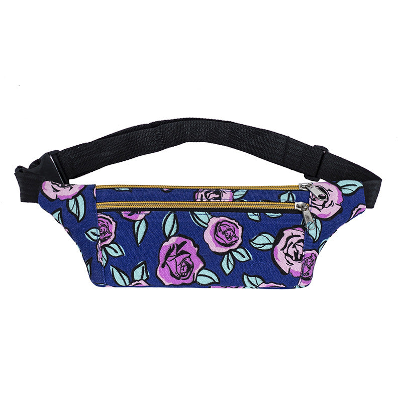 2022 New Fashion Waist Bag Women’s Fashion Sports Running Equipment Outdoor Flower Bag Cashier Wallet Casual 