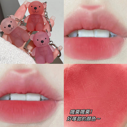 Art Value Cute Bear Velvet Lip Mud Soft Mist Whitening Silky Lip Glaze Low Saturation Tone Versatile Affordable 