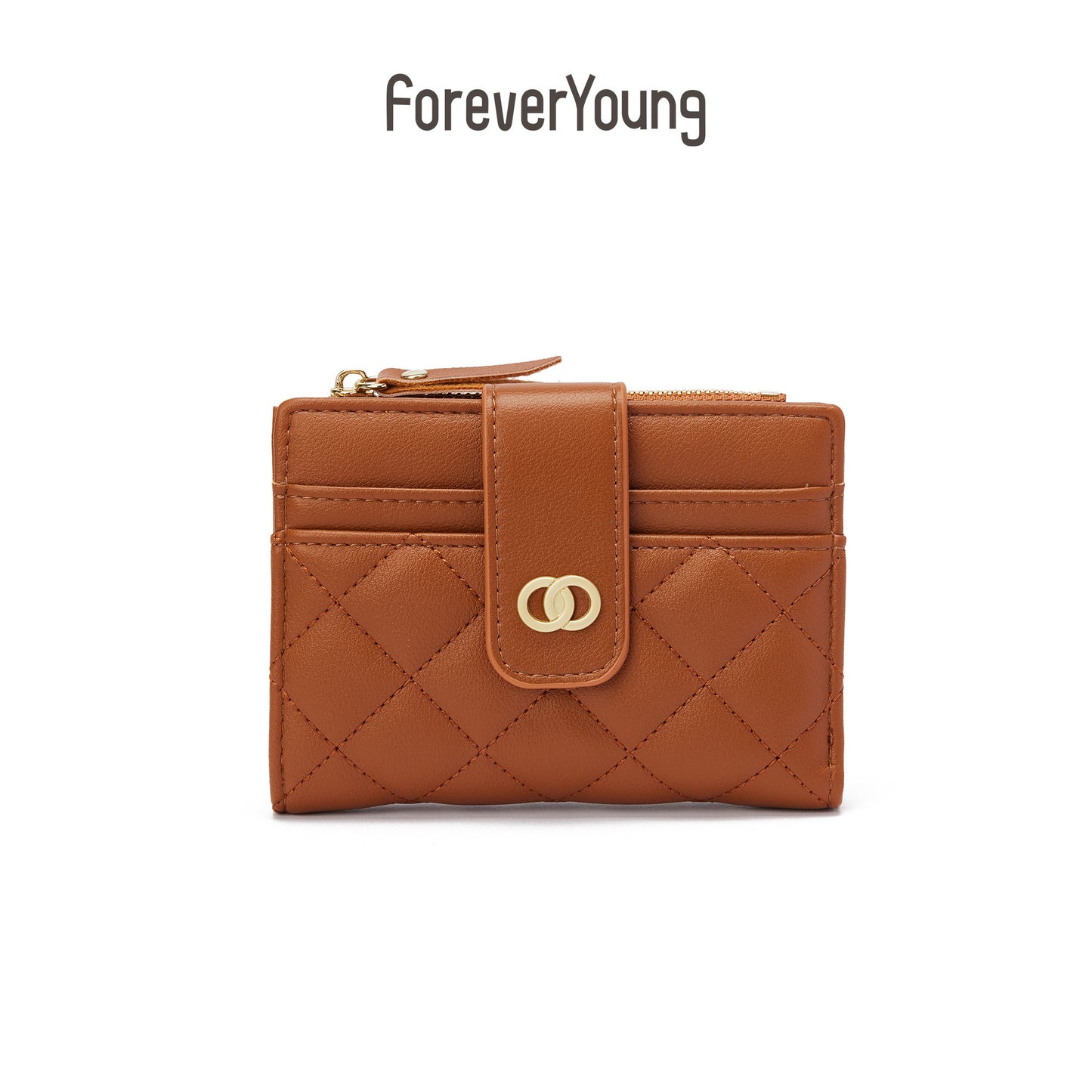 forever young women's wallet ins high-end short wallet simple fashion coin purse pu card bag 