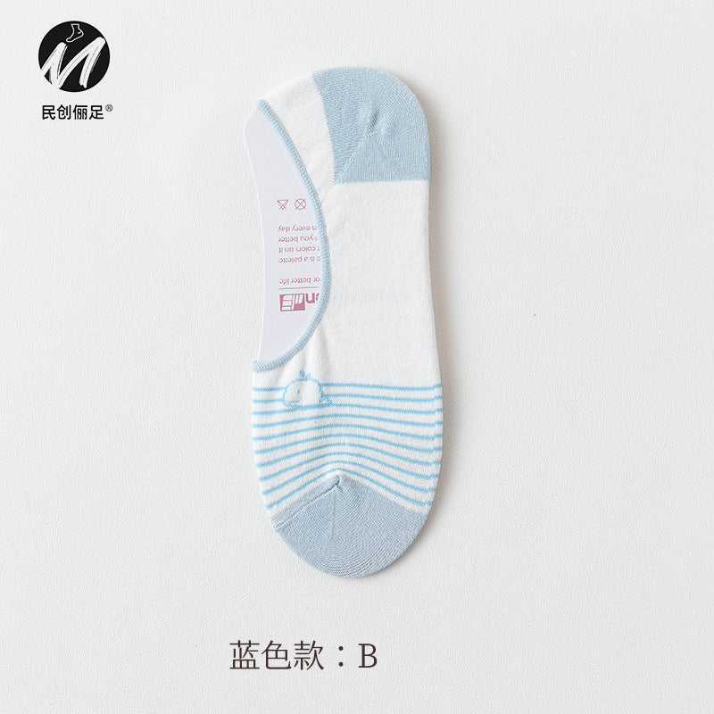 Invisible socks women's non-slip and shallow mouth spring and summer thin cotton Japanese summer women's socks boat socks women 