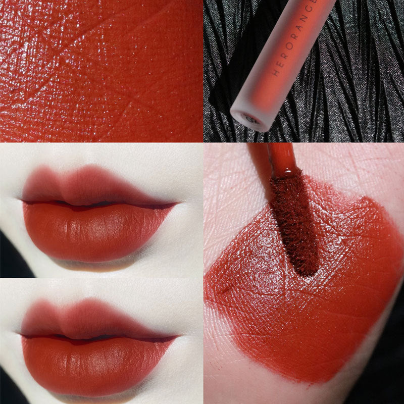 HERORANGE Twilight Lip Glaze matte velvet matte easy to color long-lasting whitening affordable student lipstick 