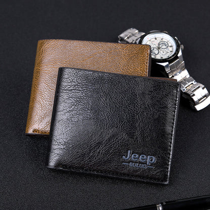 2021 Fashion New Men's Short Wallet Run Jianghu Portable Student Wallet Card Holder Summer Casual Men's Models 