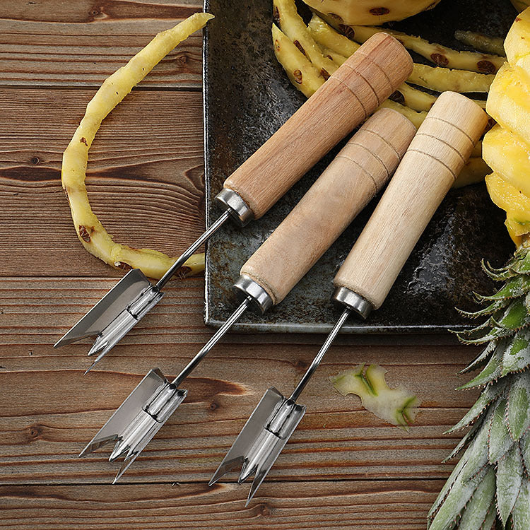 Stainless steel pineapple knife peeler peeler pineapple shovel eye remover pineapple fork pineapple V-shaped eye digging tool 