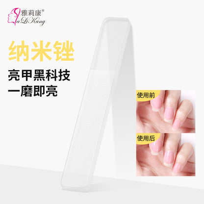 ထုတ်လုပ်သူ လက်ကား nano glass manicure ပွတ်သပ် tool polishing strip polishing nail file သည် လေဆာလိုဂို လုပ်နိုင်သည် 