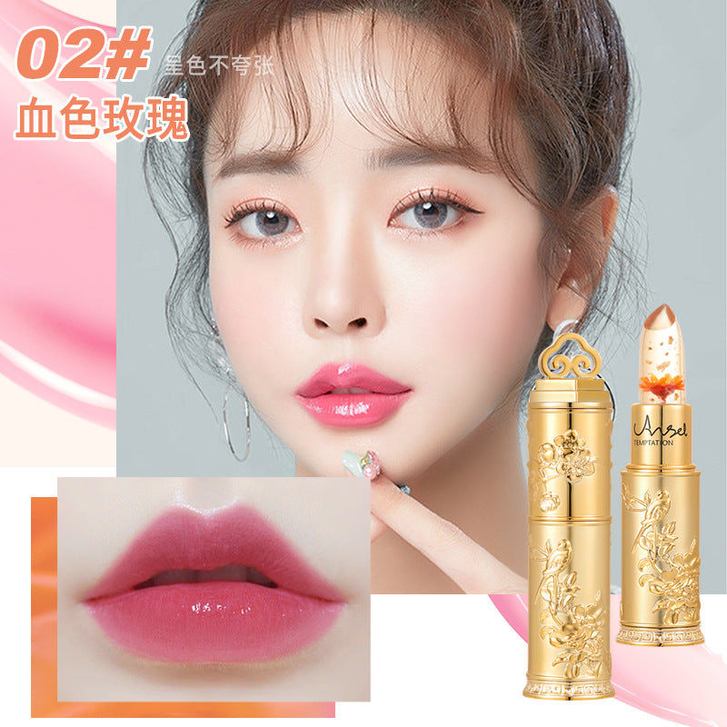 Angel's Temptation Flower Jelly Color Changing Lipstick, Long-lasting Color, Not Easy to Stick, Doesn't Take Off Makeup, Moisturizes Lips