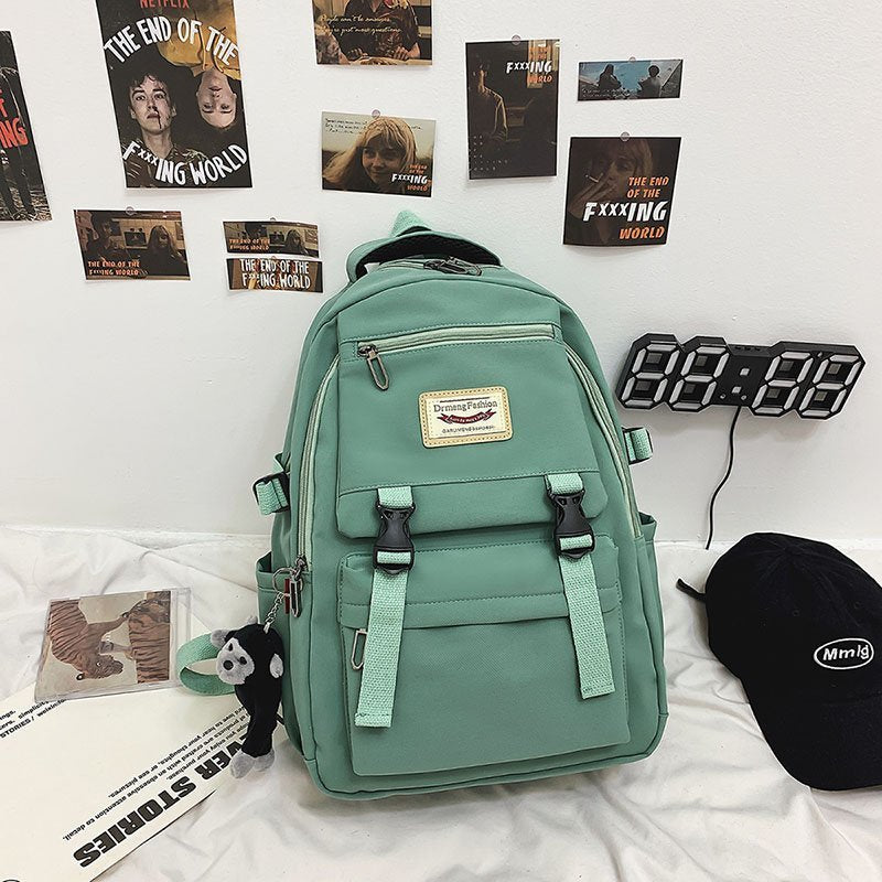 2023 New School Bag Women Korean Version Harajuku Junior High School College College Backpack Korean Forest Girl Backpack 