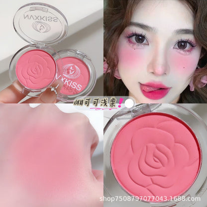 Wholesale vitality girl blush face brightening color nude makeup natural matte long-lasting net red rouge monochrome blush 