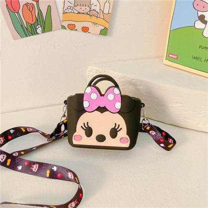 ကလေးဆီလီကွန်အိတ်အသစ် Cartoon Duck Shoulder Bag Cute Casual Creative Zipper Coin Crossbody Bag လက်ကား 