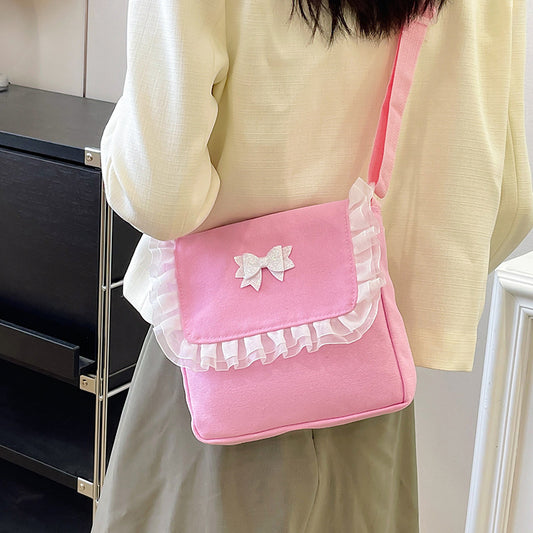 Japanese soft girl loli shoulder bag 2023 new lace crossbody bag လေးကို အရောင်စုံ ချစ်စရာ ချစ်စရာ ကောင်မလေး ins 