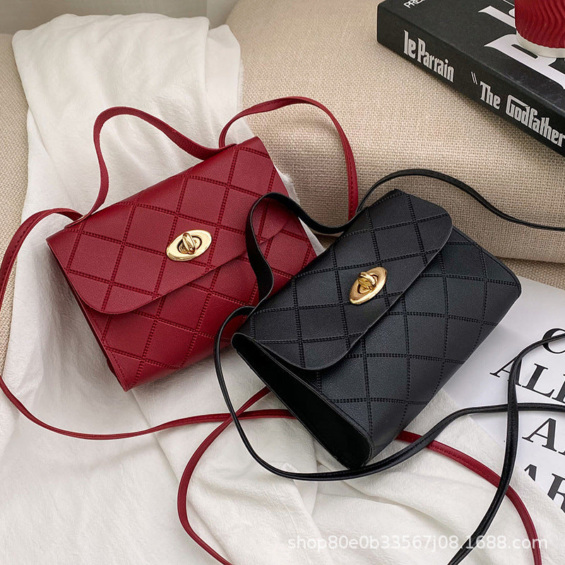 菱格条纹小方包women handbags2021韩版手提小包外贸批发时尚潮包