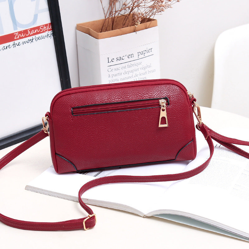 Guangzhou 2023 new women's diagonal bag casual middle-aged mother bag solid color large capacity shoulder bag shopping small bag 