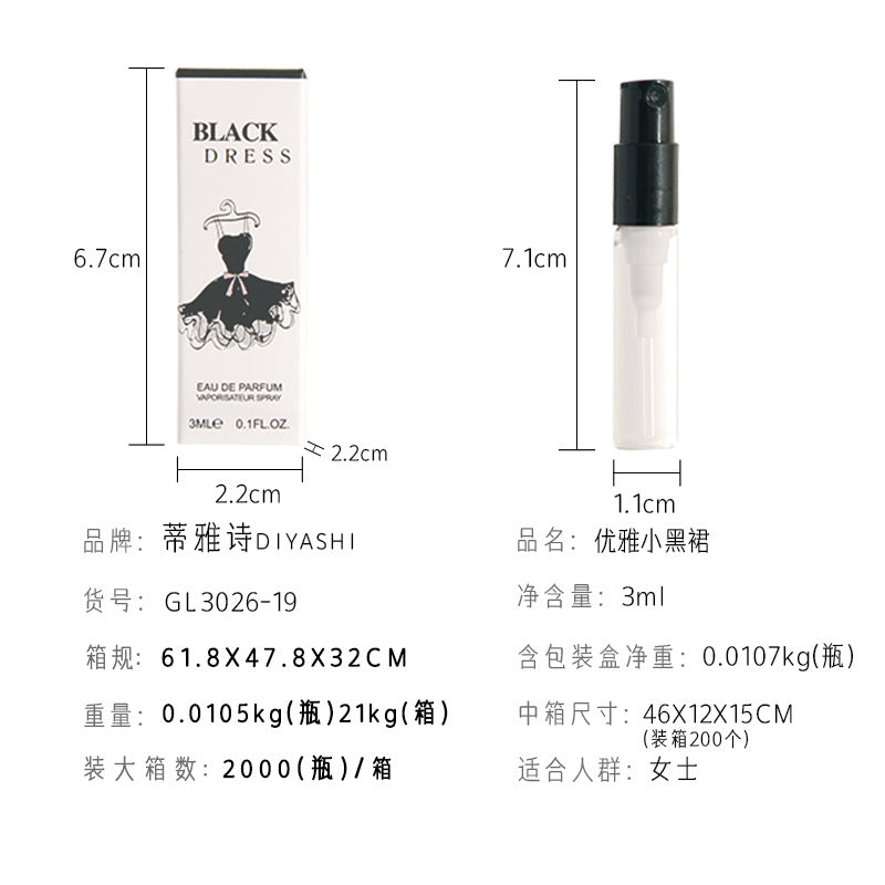 Internet celebrity with the same fragrance 3ml trial perfume women's perfume q version test tube perfume sample wholesale replacement for big-name perfume 