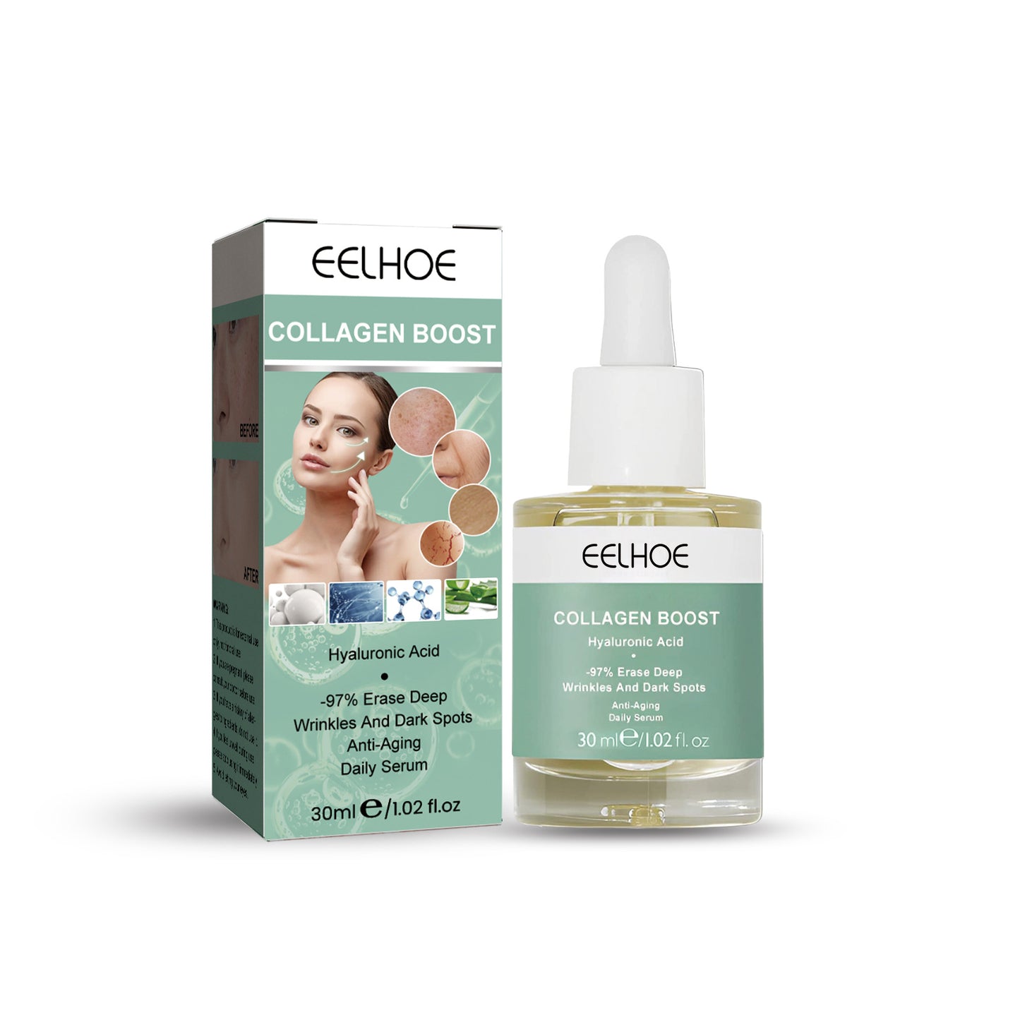 EELHOE Collagen Anti-Aging Essence Hydrating, Moisturizing, Firming Skin, Diminishing Fine Lines Care Essence 