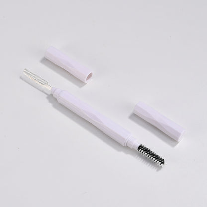 Factory direct sales Luomei double-ended rhombus nylon brush with protective cover stainless steel steel eyelash comb eyebrow brush 