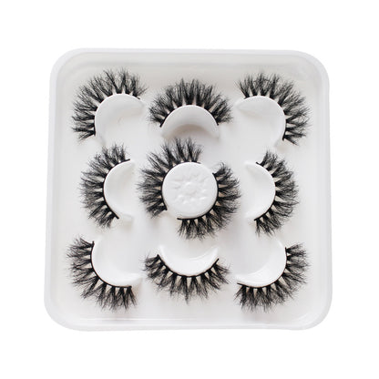 dingsen false eyelashes factory cross-border stable supply of explosive hair, a total of 5 pairs of messy thick eyelashes 