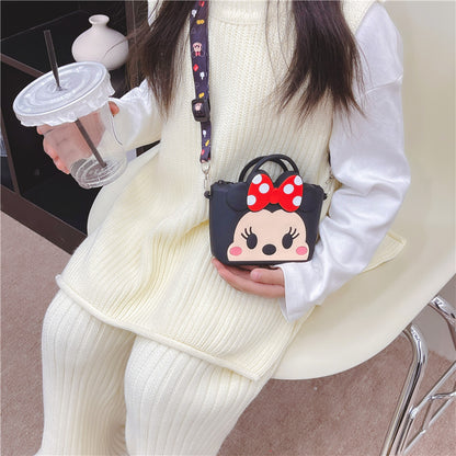 ကလေးဆီလီကွန်အိတ်အသစ် Cartoon Duck Shoulder Bag Cute Casual Creative Zipper Coin Crossbody Bag လက်ကား 