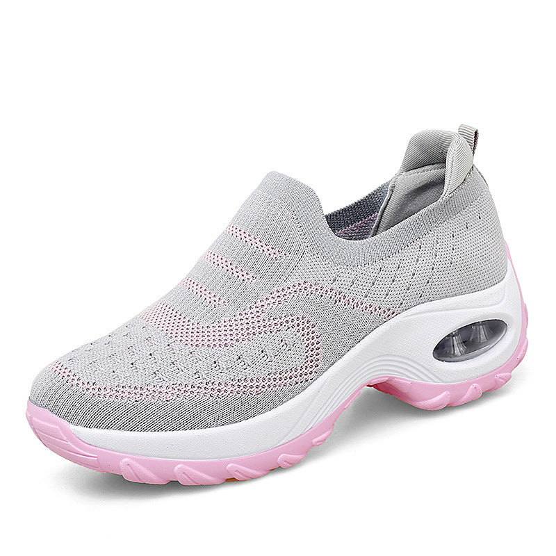 Women's shoes summer all-match single shoes thick-soled comfortable 2023 new thick-soled air cushion sports shoes women's running shoes walking shoes 