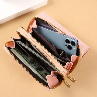 2022 new women's wallet Korean version large-capacity multi-functional shoulder bag mid-length clutch bag coin purse 