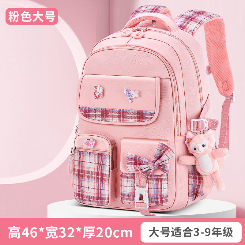 Children's elementary school schoolbag female models cartoon cute large capacity lightening girls primary school schoolbag backpack wholesale 