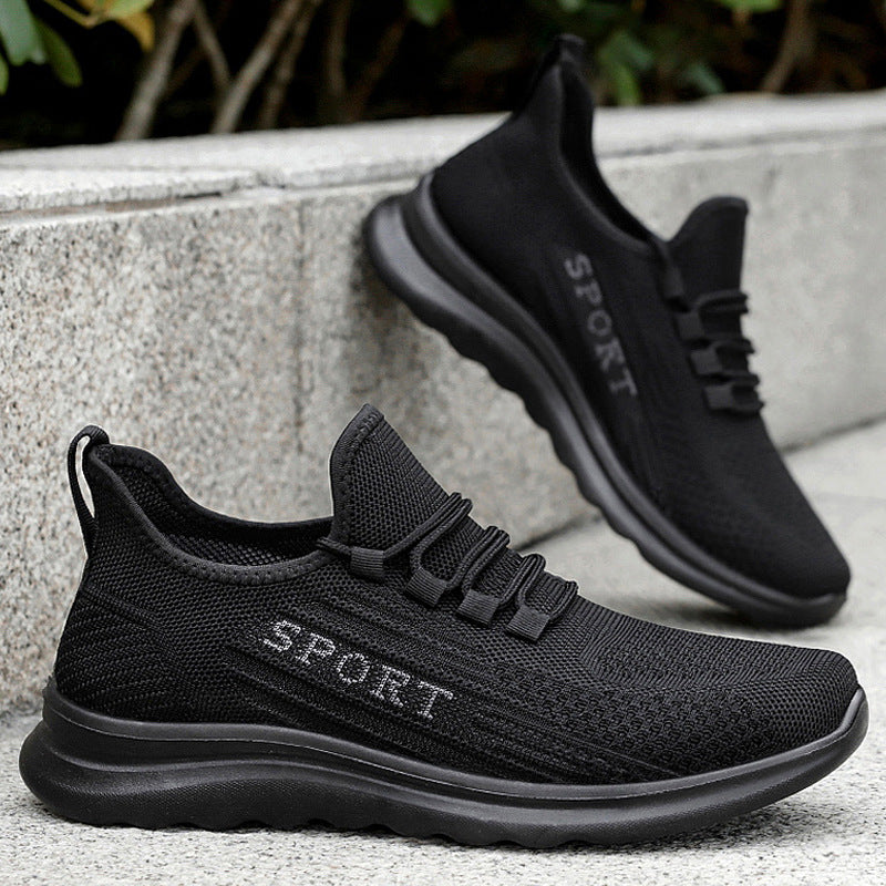 Shoes men's 2023 spring new foreign trade men's shoes wholesale polyurethane fly woven single shoes casual breathable sports shoes men 