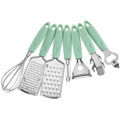 Creative plastic handle stainless steel kitchen gadget household kitchenware egg beater bottle opener grater anti-scalding clip 